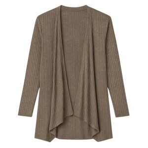 AMERICAN EAGLE Brown Ribbed Open-Front Cardigan Sweater - Size XXS